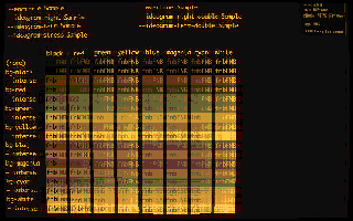 Amber CRT cinema effect preset applied to an rbterm terminal