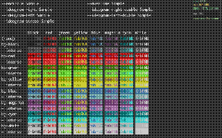 Newsprint cinema effect preset applied to an rbterm terminal